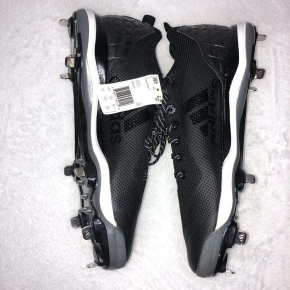 New Men’s Adidas PowerAlley 5 Baseball Cleats Size 14 US Black Style B39181. - Picture 3 of 8
